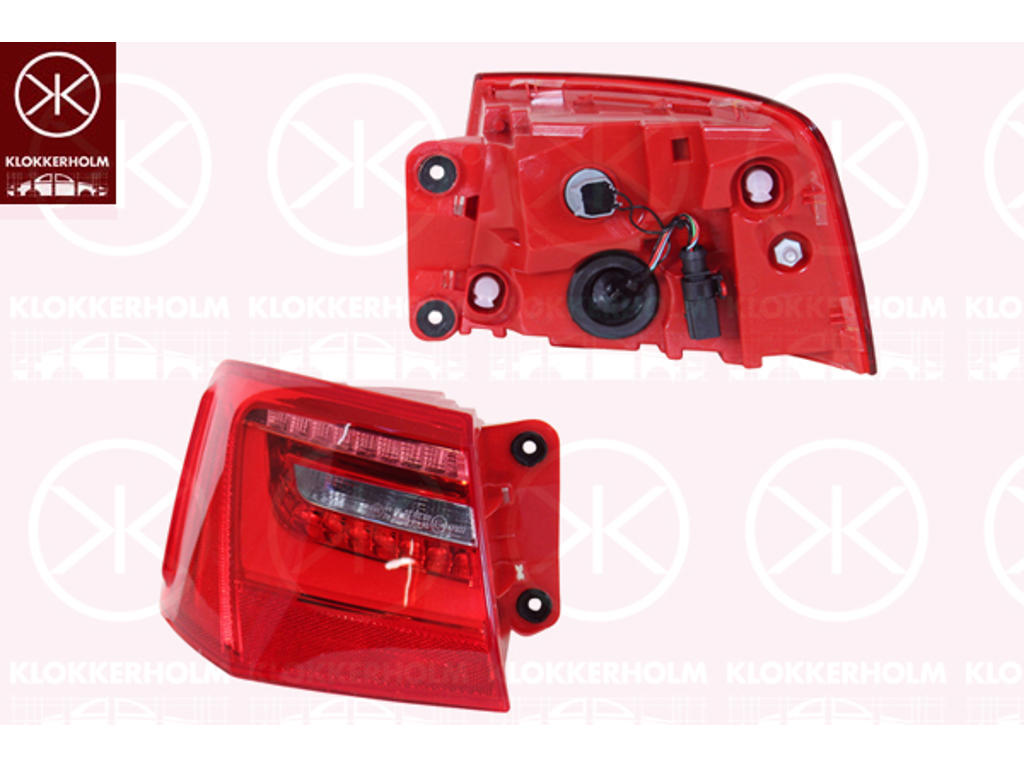 Baglygte, LED, venstre, ydre del, uden lampeholder