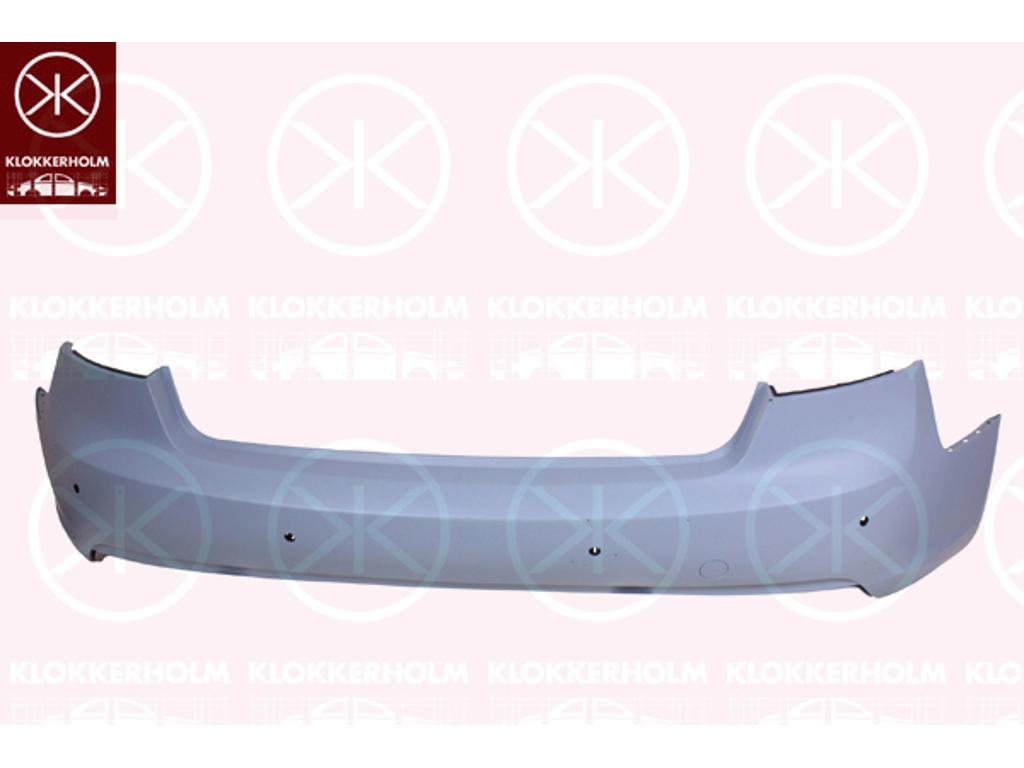 Bumper, w/primer, 3-drs, Rear, with hole(s) for park distance control