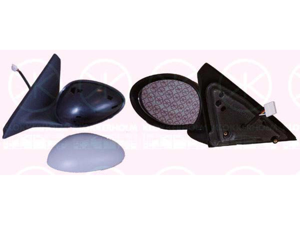 Exterior Mirror, w/primer, with temperature sensor, for electric mirror adjustment, Aspherical, Heatable, Left
