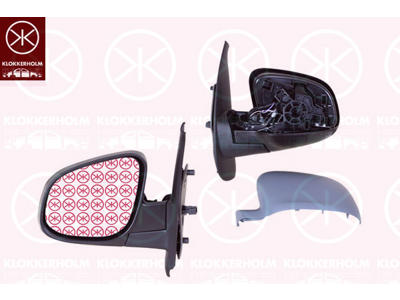 Exterior Mirror, Left, for electric mirror adjustment, Electronically foldable, Number of pins: 7, Heatable, w/primer, Aspherical
