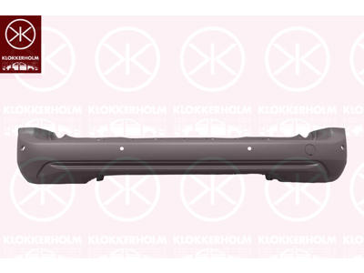 Bumper, w/primer, with hole(s) for park assist (parallel parking), Rear, Number of bores: 6
