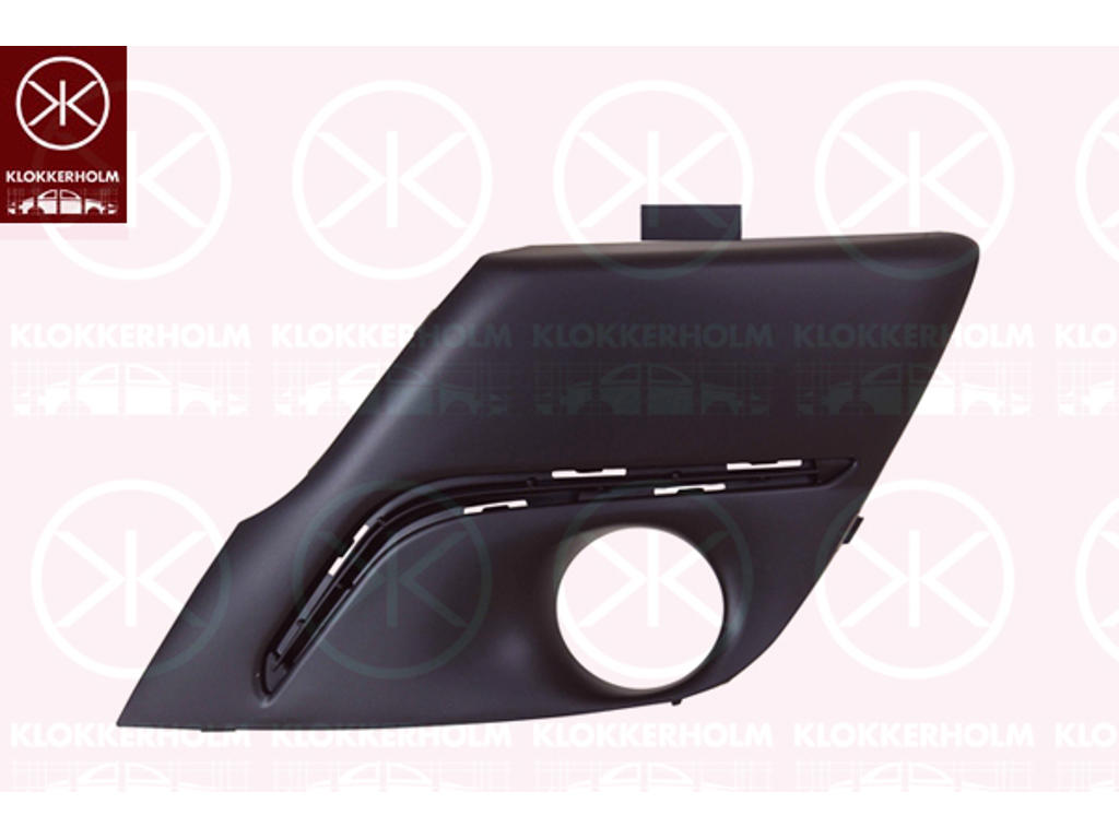 Ventilation Grille, bumper, Right Front, Vehicle Equipment Line/Variant: LED, with holes for trim/protective strip, with hole(s) for fog lights, black