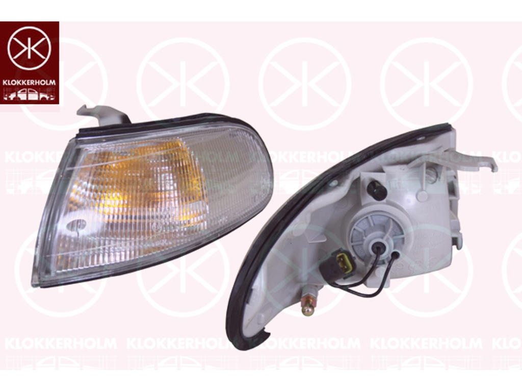 Direction Indicator, with bulb holder, white, Left