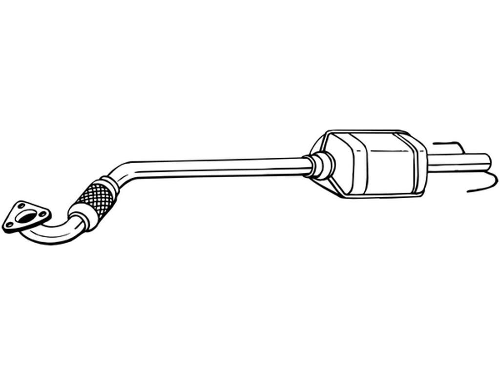 Catalytic Converter, with mounting parts, Euro 4