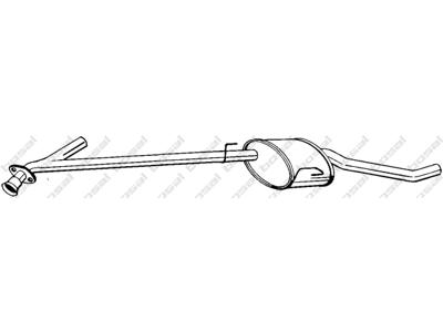 Centre Muffler, See accessories list for additionally required parts:  