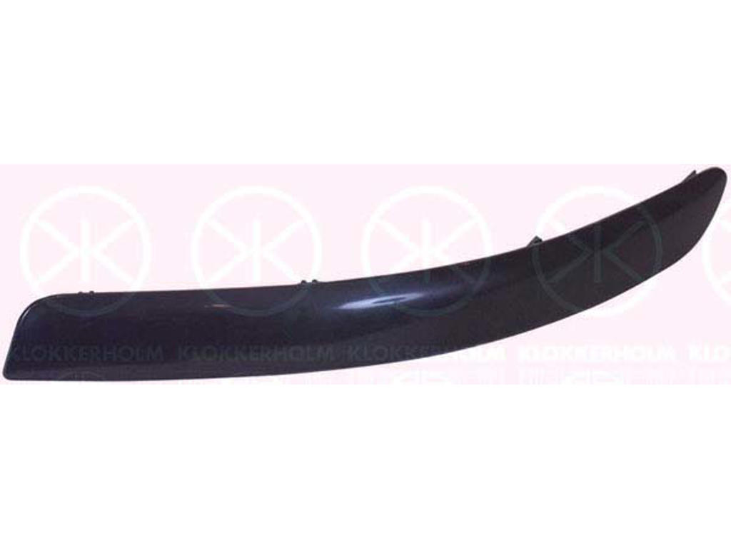 Trim/Protection Strip, bumper, Smooth, black, Right Front