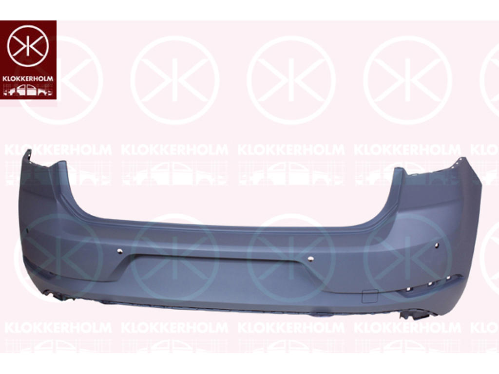 Bumper, with hole(s) for park assist (parallel parking), Rear, Trim Level: FACELIFT, Number of bores: 6, w/primer