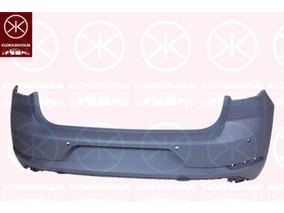 Bumper, with hole(s) for park assist (parallel parking), Rear, Trim Level: FACELIFT, Number of bores: 6, w/primer