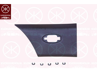 Trim/Protection Strip, wing, Right Rear, only in connection with: LANG MODEL, Rear Section, with hole for direction indicator, black
