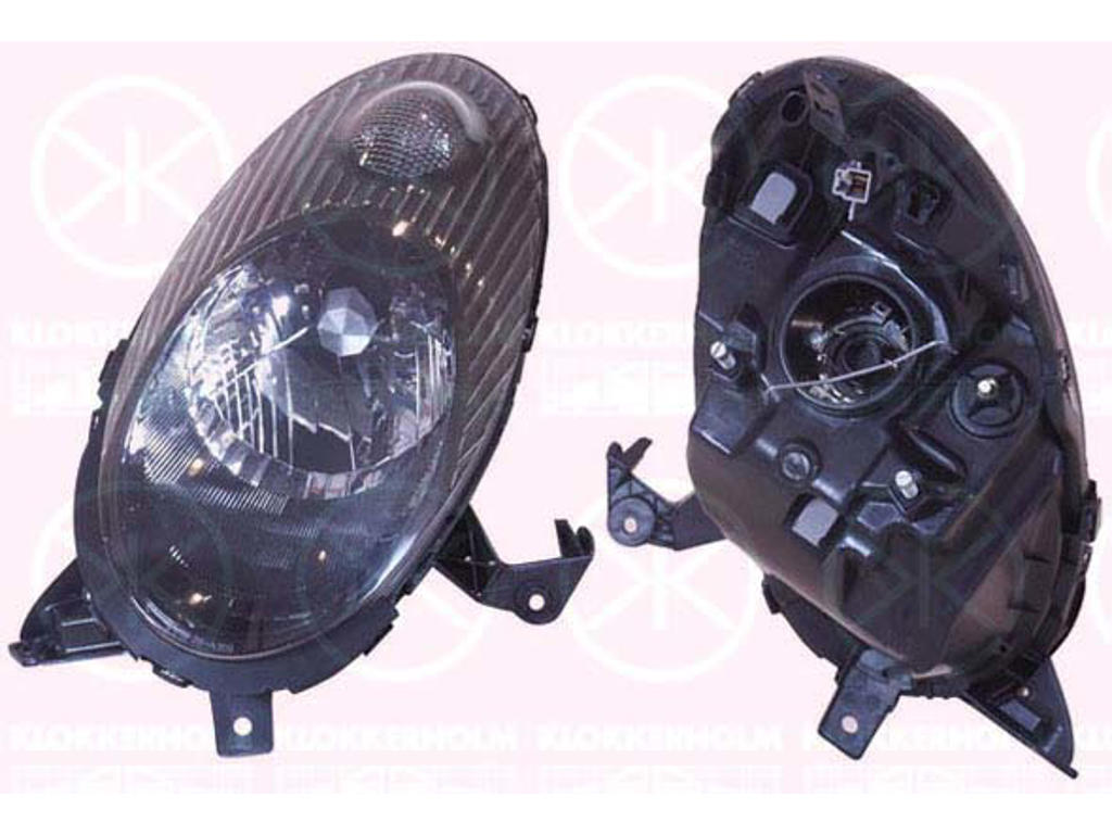 Headlight, H4, for vehicles with headlight levelling, Left, Housing Colour: black, Illuminance [lx]: 12.5, T.Y.C