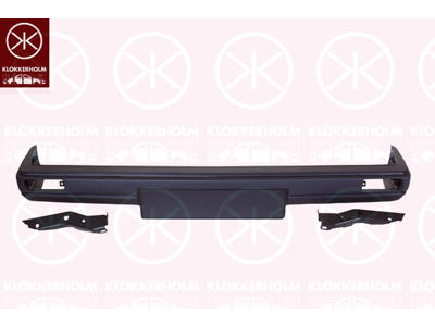 Bumper, Metal, with reinforcement, Front, black