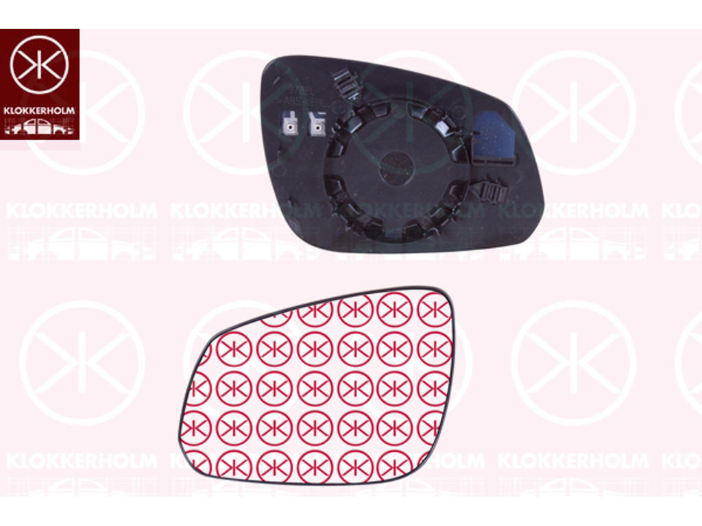 Mirror Glass, exterior mirror, Left, Heatable, Convex