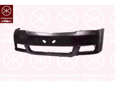 Bumper, Front, Smooth, black, with hole(s) for fog lights