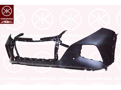 Bumper, Front, black, with hole(s) for park distance control, Number of bores: 4