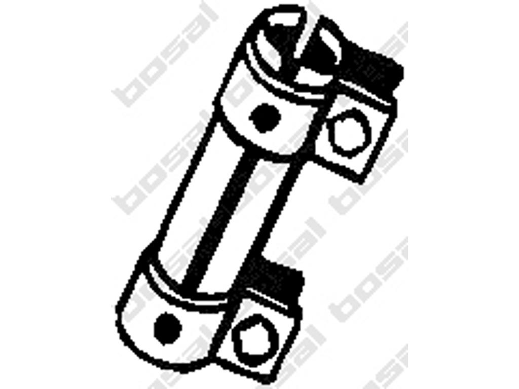 Pipe Connector, exhaust system, Diameter [mm]: 56, Length [mm]: 125, Pipe Connector: Double Clamp