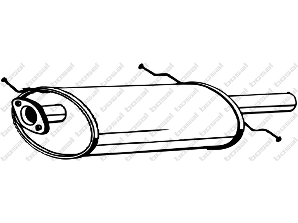 Rear Muffler, See accessories list for additionally required parts:  