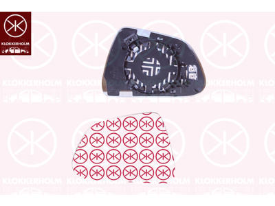 Mirror Glass, exterior mirror, Left, Heatable, Convex