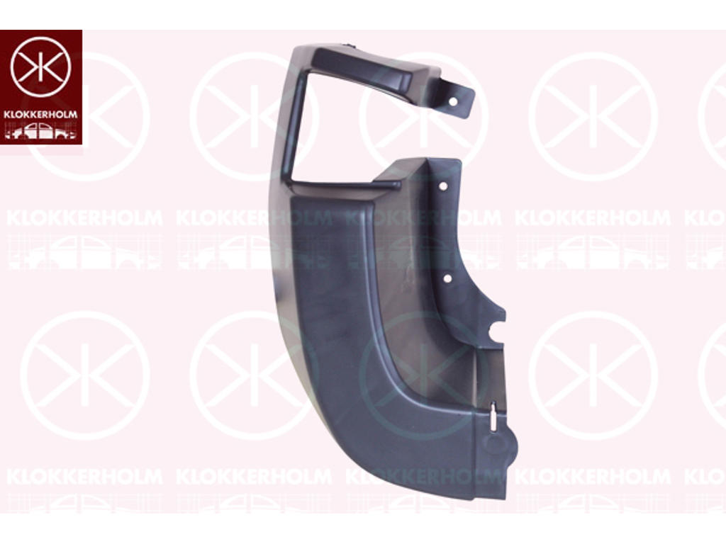 Bumper, for vehicles with tailboard, Grained, grey, Left Rear