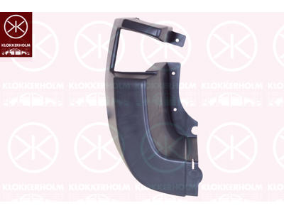 Bumper, for vehicles with tailboard, Grained, grey, Left Rear