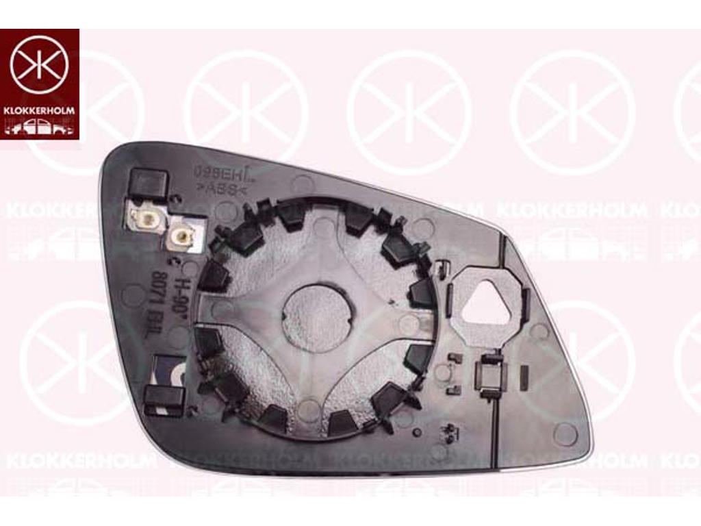 Spegelglas, yttre spegel, Vänster, Antal stickkontakter: 2, utan automatisk avbländning, uppvärmbar, asfärisk