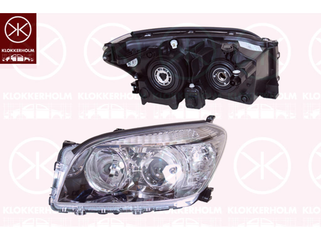 Headlight, HB3, H11, with motor for headlamp levelling, Left, Illuminance [lx]: 12.5, Housing Colour: black