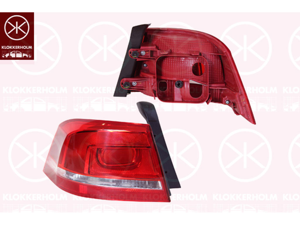 Tail Light Assembly, Right, Outer section, without bulb holder