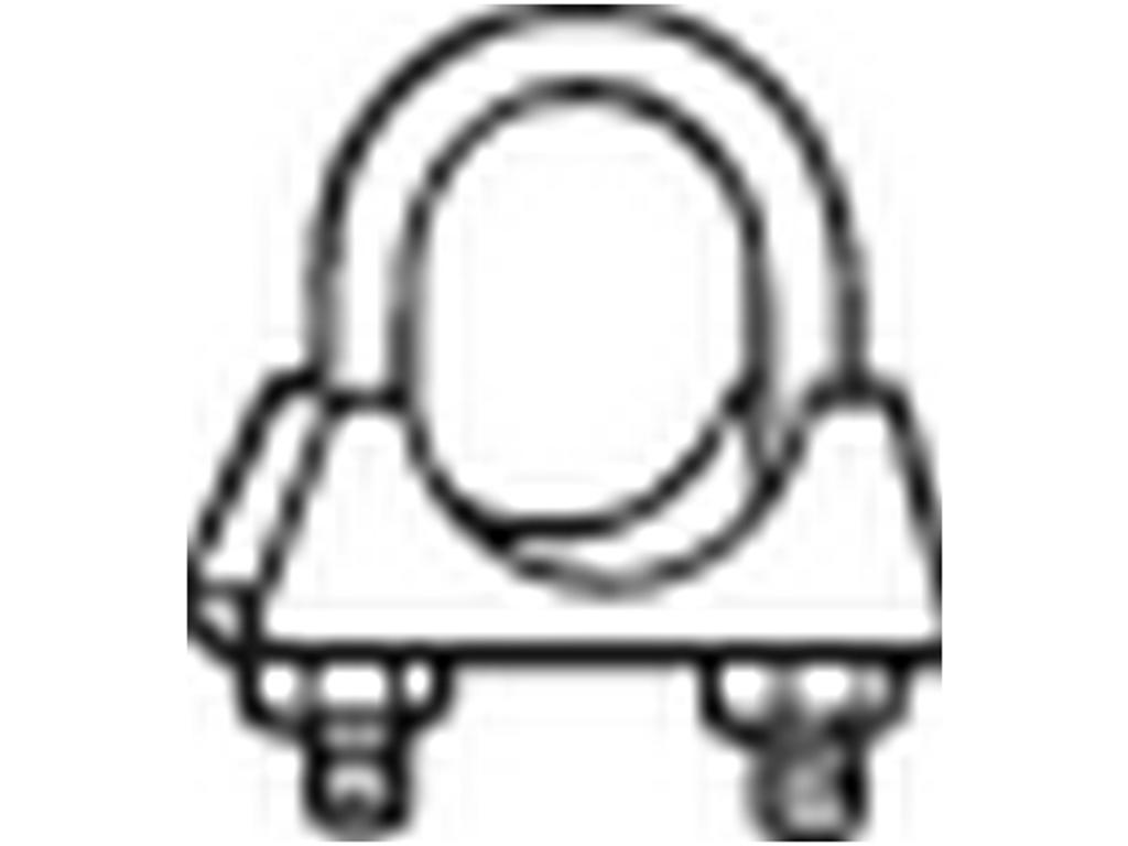 Clamping Piece, exhaust system, "1 Pack=10 Pcs", Diameter [mm]: 45, Thread Size: M8, Pipe Connector: U-Bolt