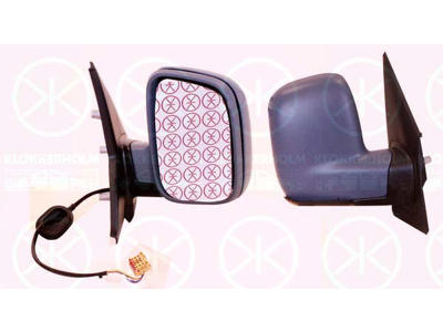 Exterior Mirror, w/primer, for electric mirror adjustment, Convex, Heatable, Right, Number of pins: 5