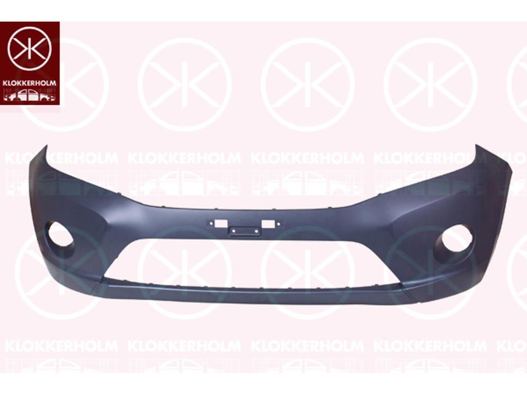 Bumper, Front, black, with hole(s) for fog lights