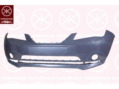 Bumper, w/primer, Front, with hole(s) for fog lights