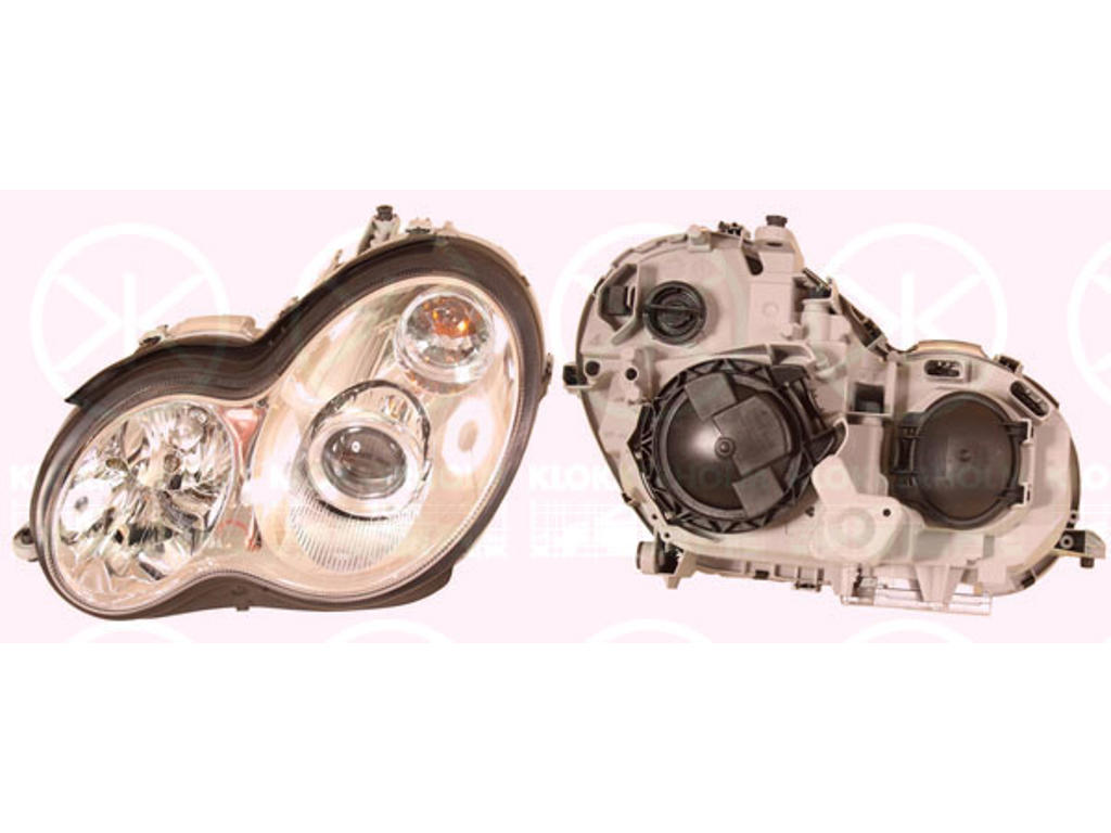 Headlight, Illuminance [lx]: 37.5, Right, Bi-Xenon, D2S/H7, with control unit for xenon, with motor for headlamp levelling, AL