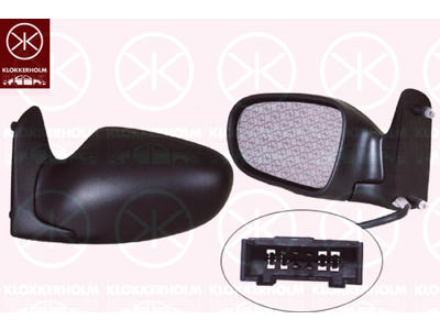Exterior Mirror, for electric mirror adjustment, Convex, Heatable, Left, Connector Shape: angular, Number of pins: 5
