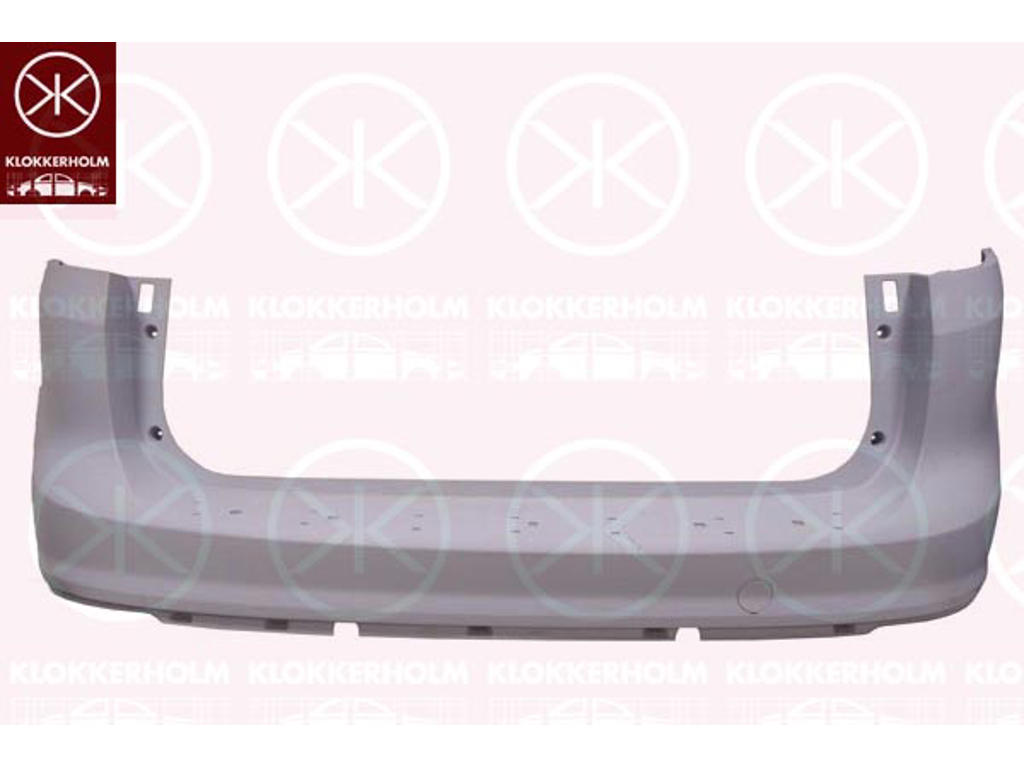 Bumper, w/primer, Rear, with holes for trim/protective strip