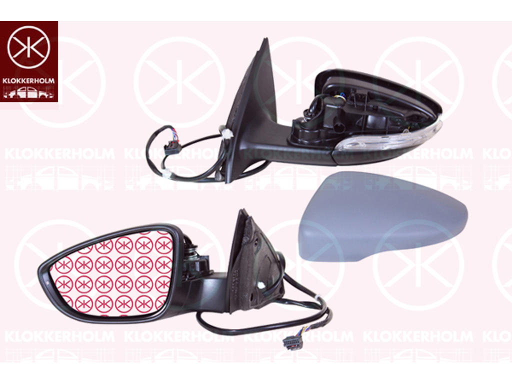 Exterior Mirror, Left, for electric mirror adjustment, Electronically foldable, Number of pins: 8, with indicator (LED), Heatable, w/primer