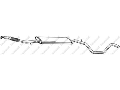 Centre Muffler, See accessories list for additionally required parts:  