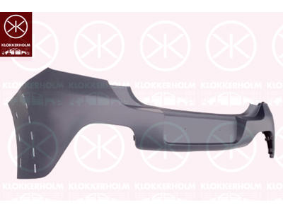 Bumper, w/primer, Rear, with holes for trim/protective strip, Upper section