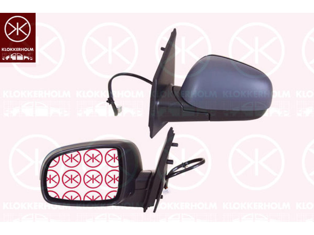 Exterior Mirror, Left, Number of pins: 7, for electric mirror adjustment, Electronically foldable, Heatable, Convex, w/primer