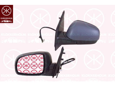 Exterior Mirror, Left, Number of pins: 7, for electric mirror adjustment, Electronically foldable, Heatable, Convex, w/primer