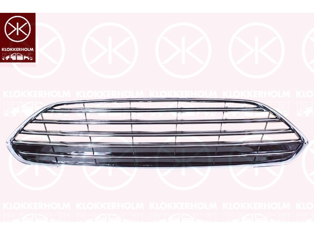 Ventilation Grille, bumper, Front, chrome/black, Upper section, Colour: High Gloss