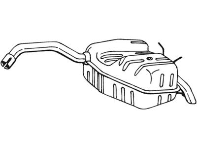 Rear Muffler, See accessories list for additionally required parts:  