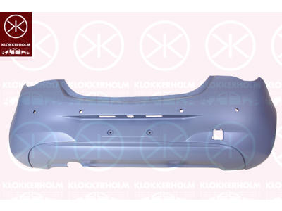 Bumper, w/primer, Rear, with hole(s) for park distance control, with camera, Number of bores: 4