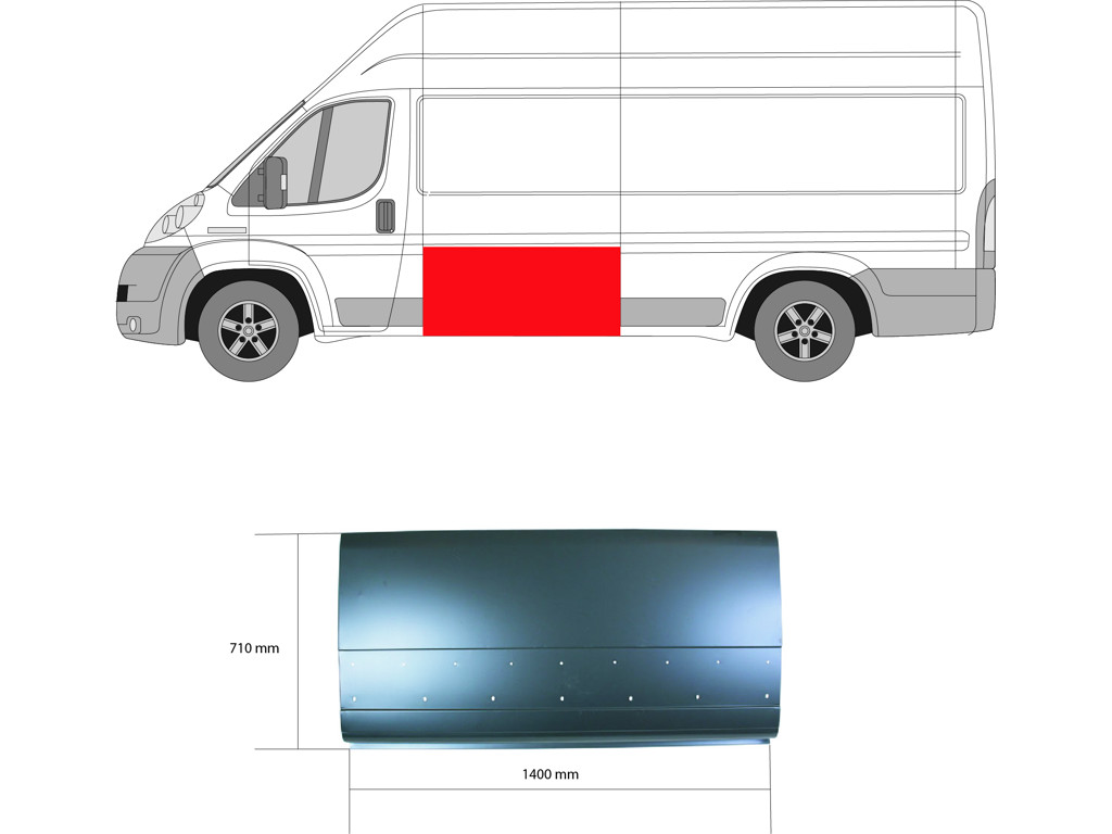Quarter Panel, Left Front, Side Panel, Repair Panel, Length [cm]: 141, Height [cm]: 71
