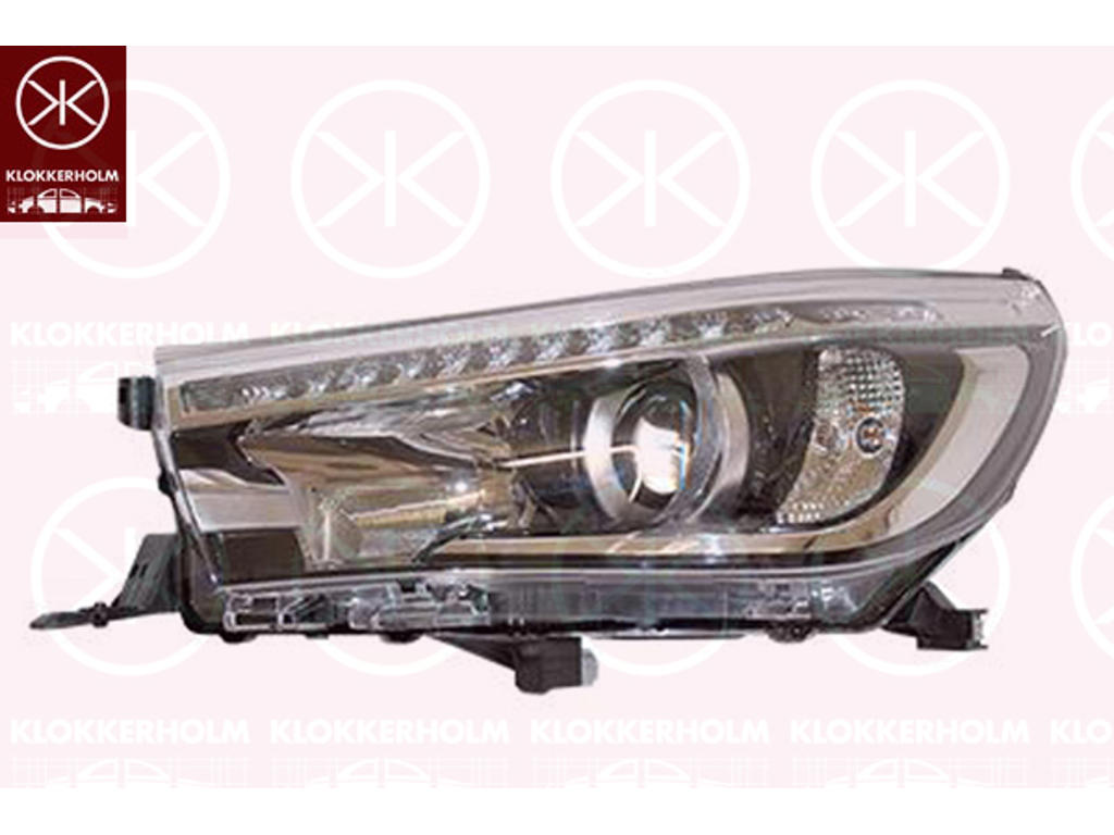 Forlygte, højre, HB3, W21/5W, med kørelys (LED), Husfarve: sort, uden indstillingsmotor for LWR