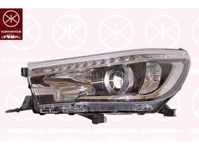 Forlygte, højre, HB3, W21/5W, med kørelys (LED), Husfarve: sort, uden indstillingsmotor for LWR
