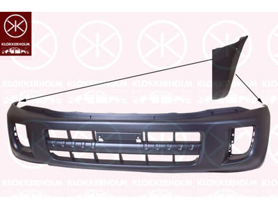 Bumper, Front, black, with holes for extensions
