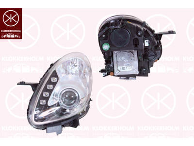 Headlight, Left, Illuminance [lx]: 20, Bi-Xenon, with control unit for aut. LDR, with motor for headlamp levelling, with dynamic bending light, D1S/H1, AL