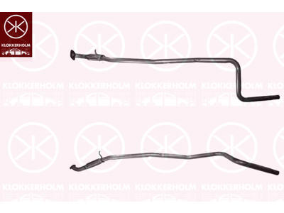 Exhaust Pipe, Centre, for vehicles with catalytic converter