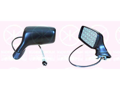 Exterior Mirror, Control: cable pull, Plan, blue, Left