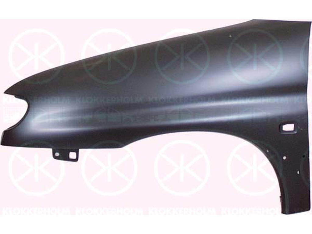 Wing, Right Front, with holes for trim/protective strip, with hole for direction indicator, Zinc-coated