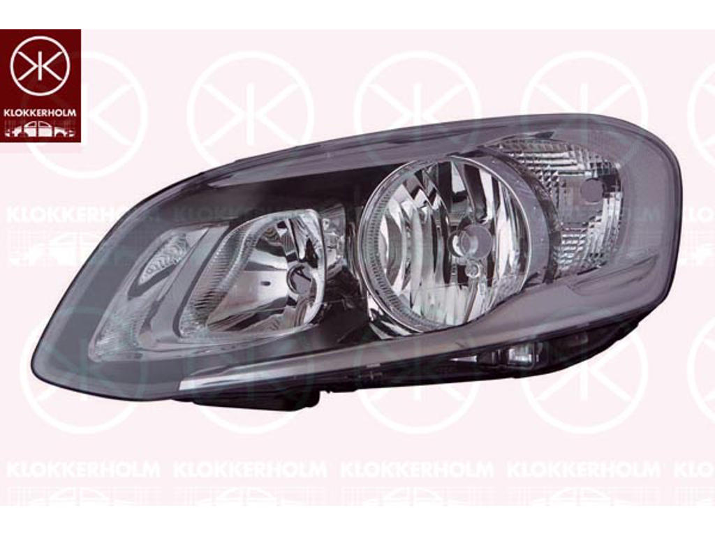 Headlight, Left, H7/H9, Housing Colour: black, with motor for headlamp levelling, Valeo
